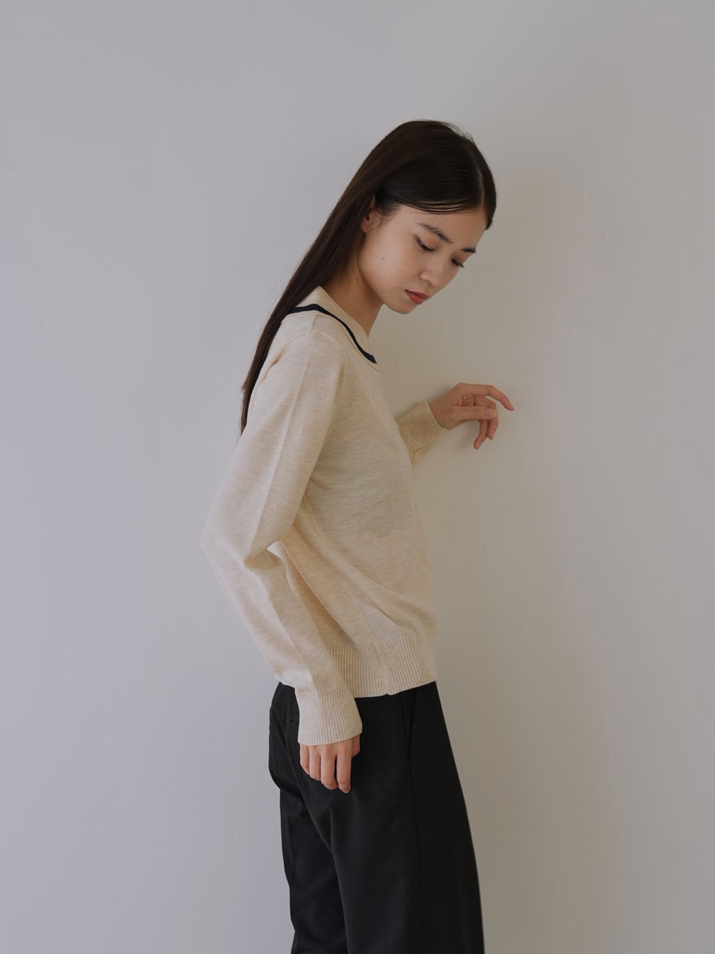 collar knit cardigan
