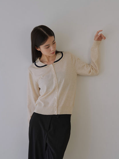 collar knit cardigan