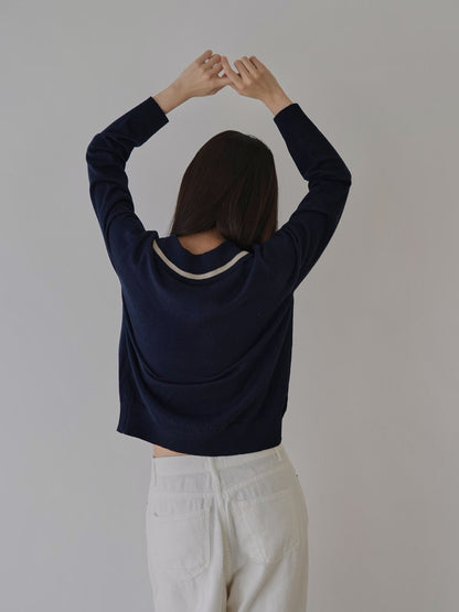 collar knit cardigan