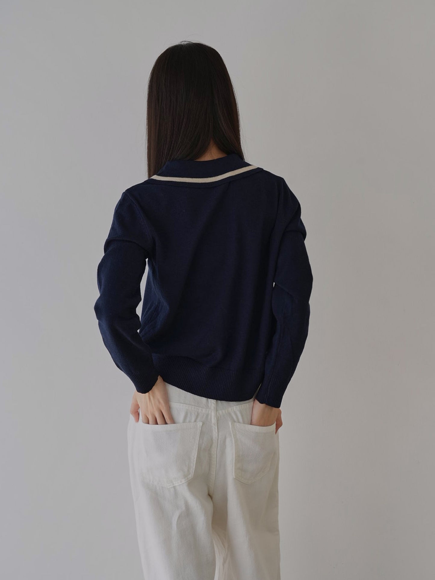 collar knit cardigan