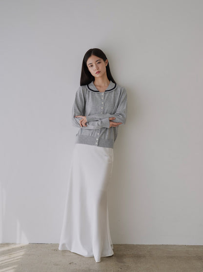 collar knit cardigan