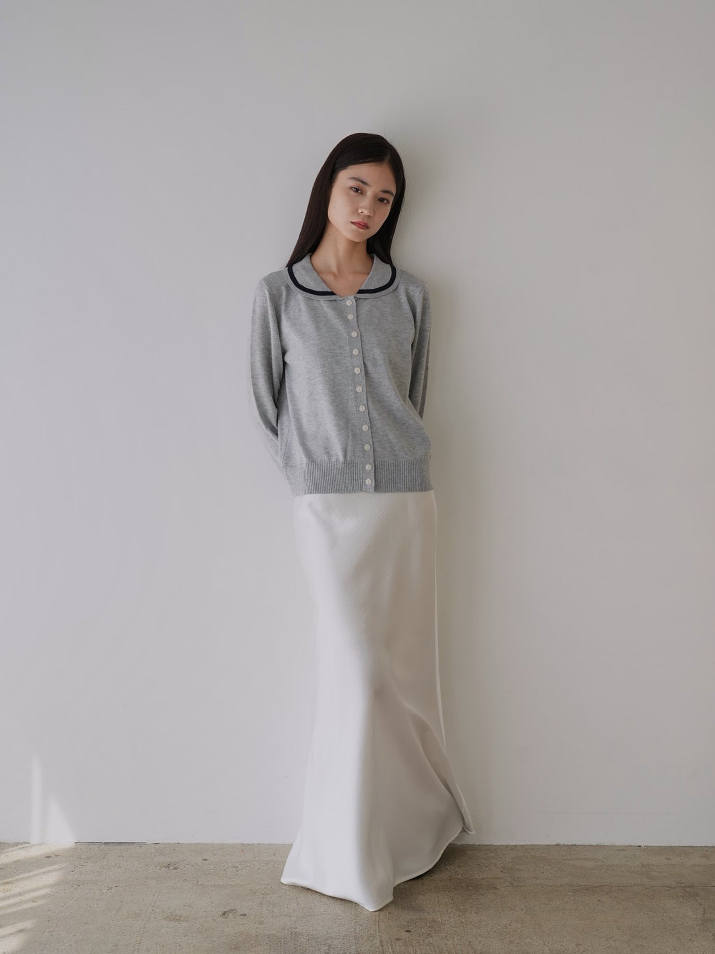 collar knit cardigan