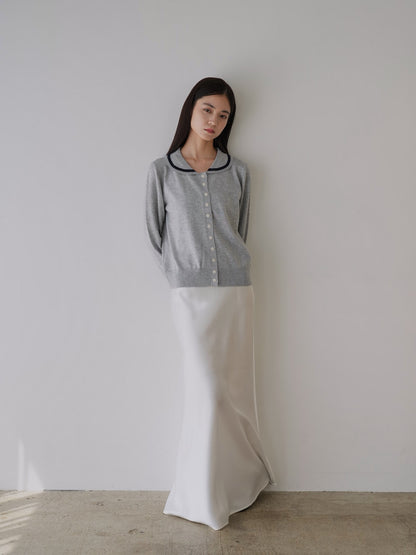 collar knit cardigan