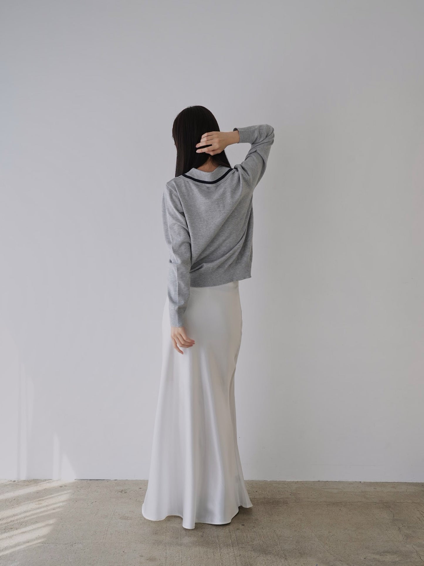 collar knit cardigan