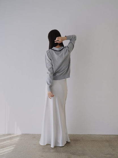 collar knit cardigan
