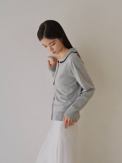 collar knit cardigan