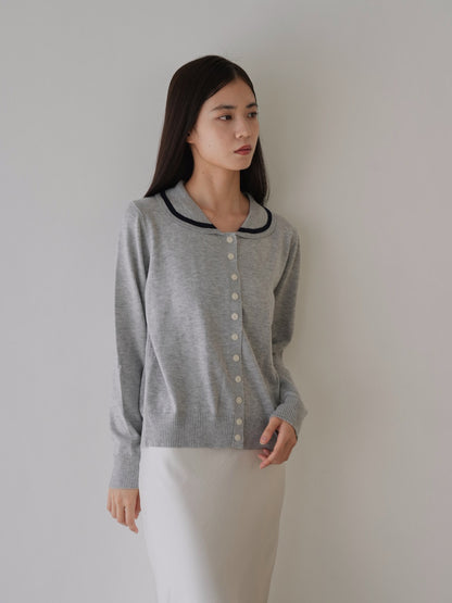 collar knit cardigan