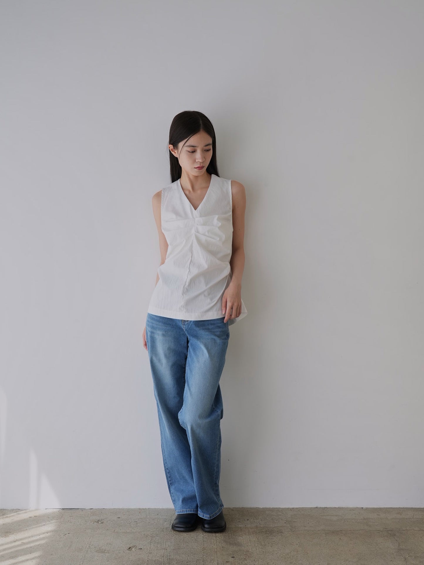 shirring sleeveless