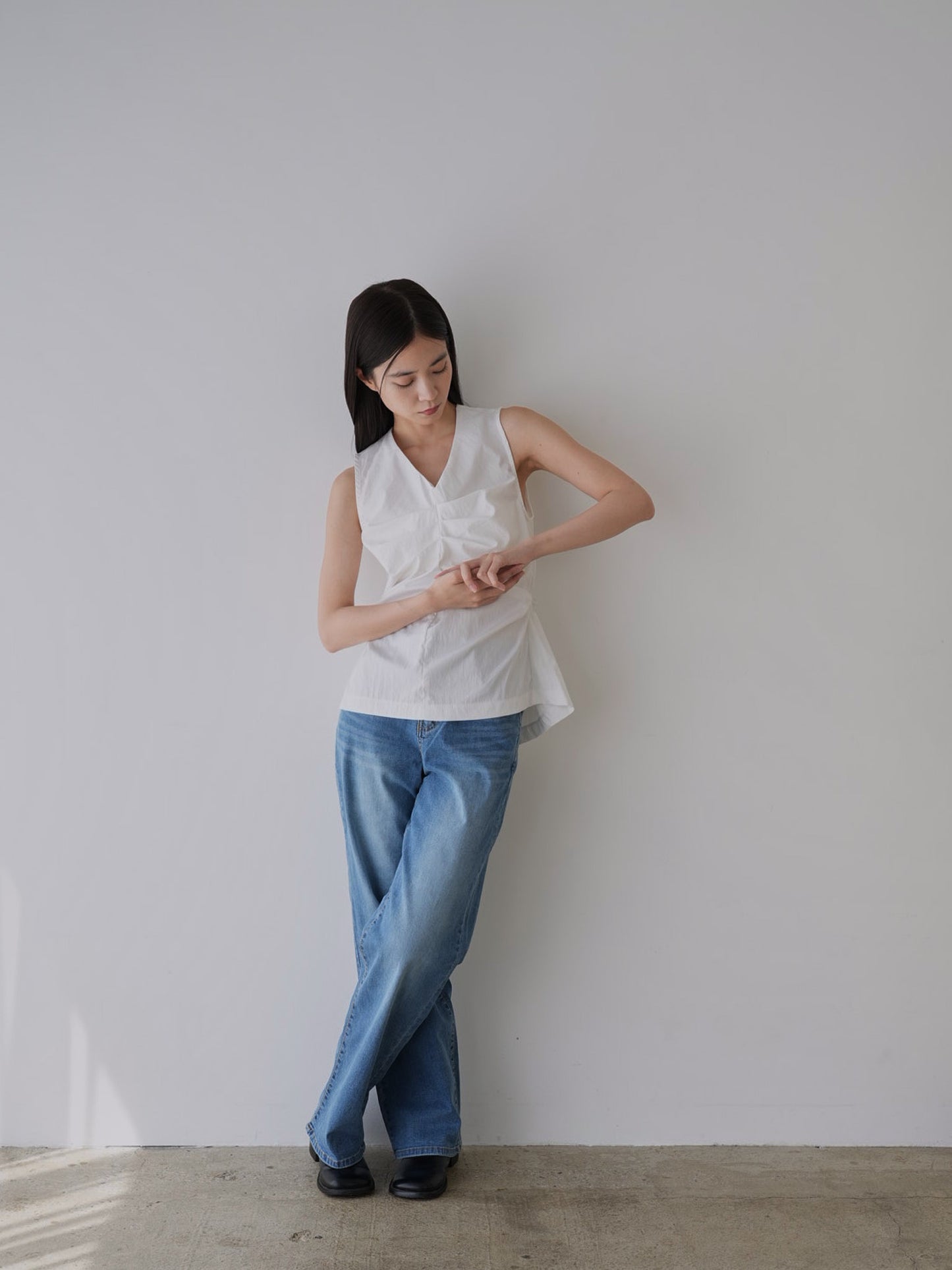 shirring sleeveless