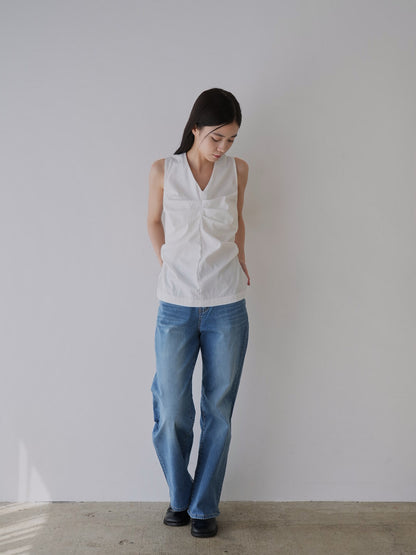 shirring sleeveless