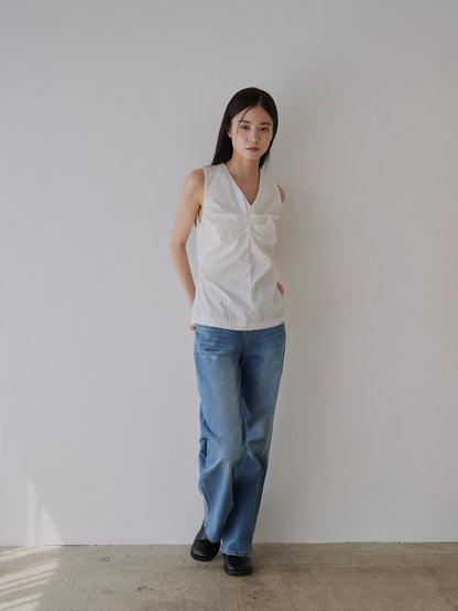shirring sleeveless