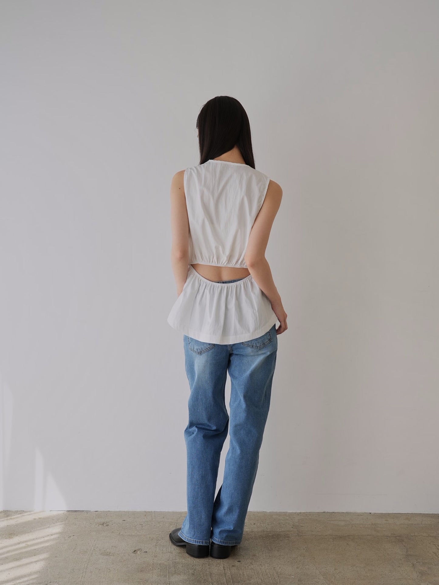 shirring sleeveless