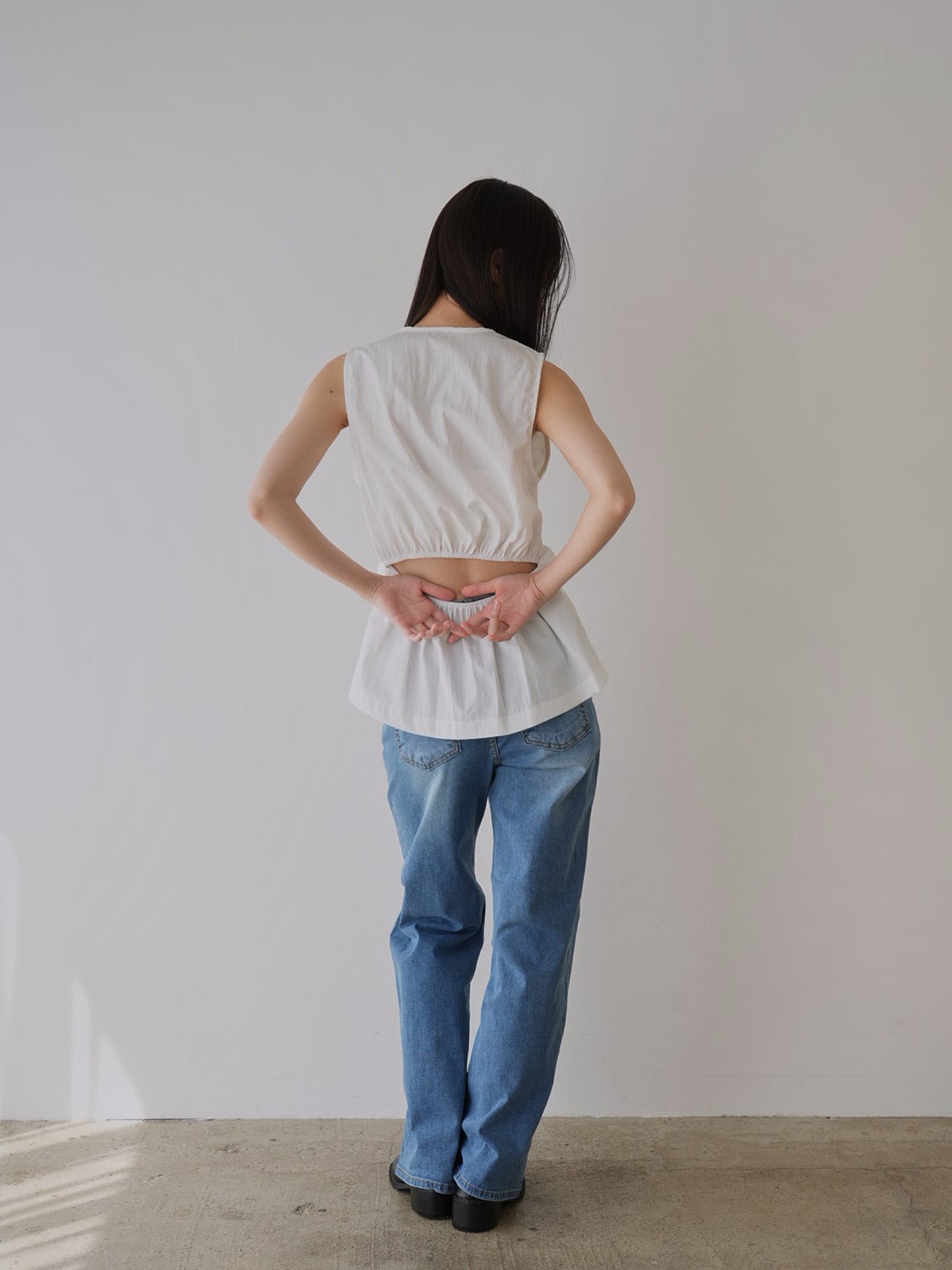 shirring sleeveless