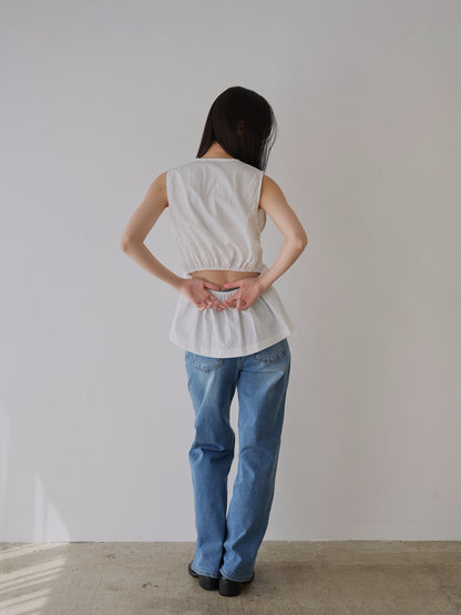 shirring sleeveless