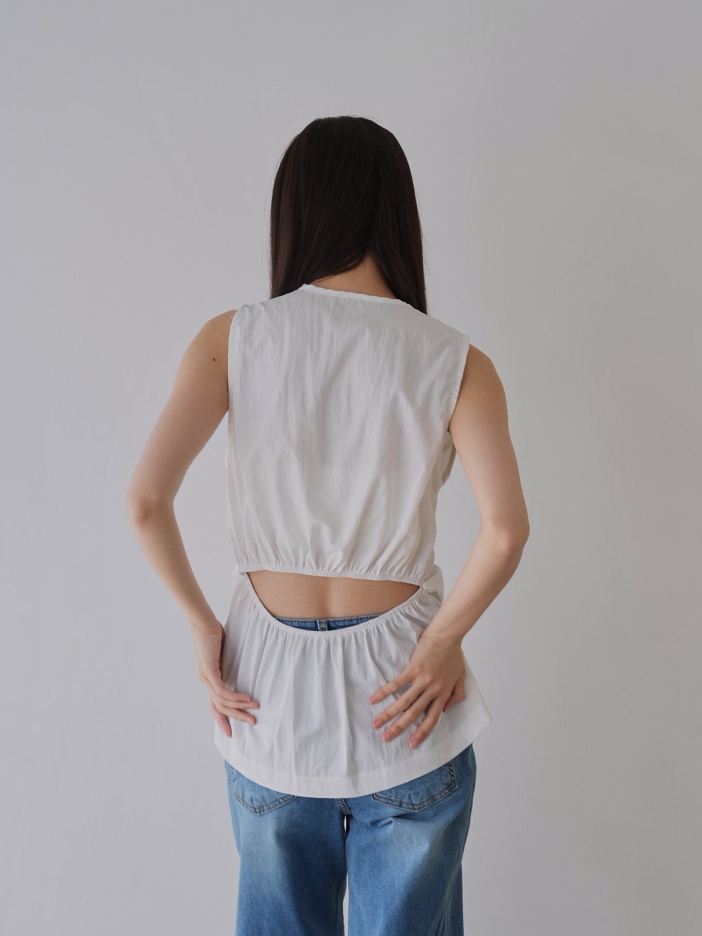 shirring sleeveless