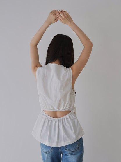 shirring sleeveless