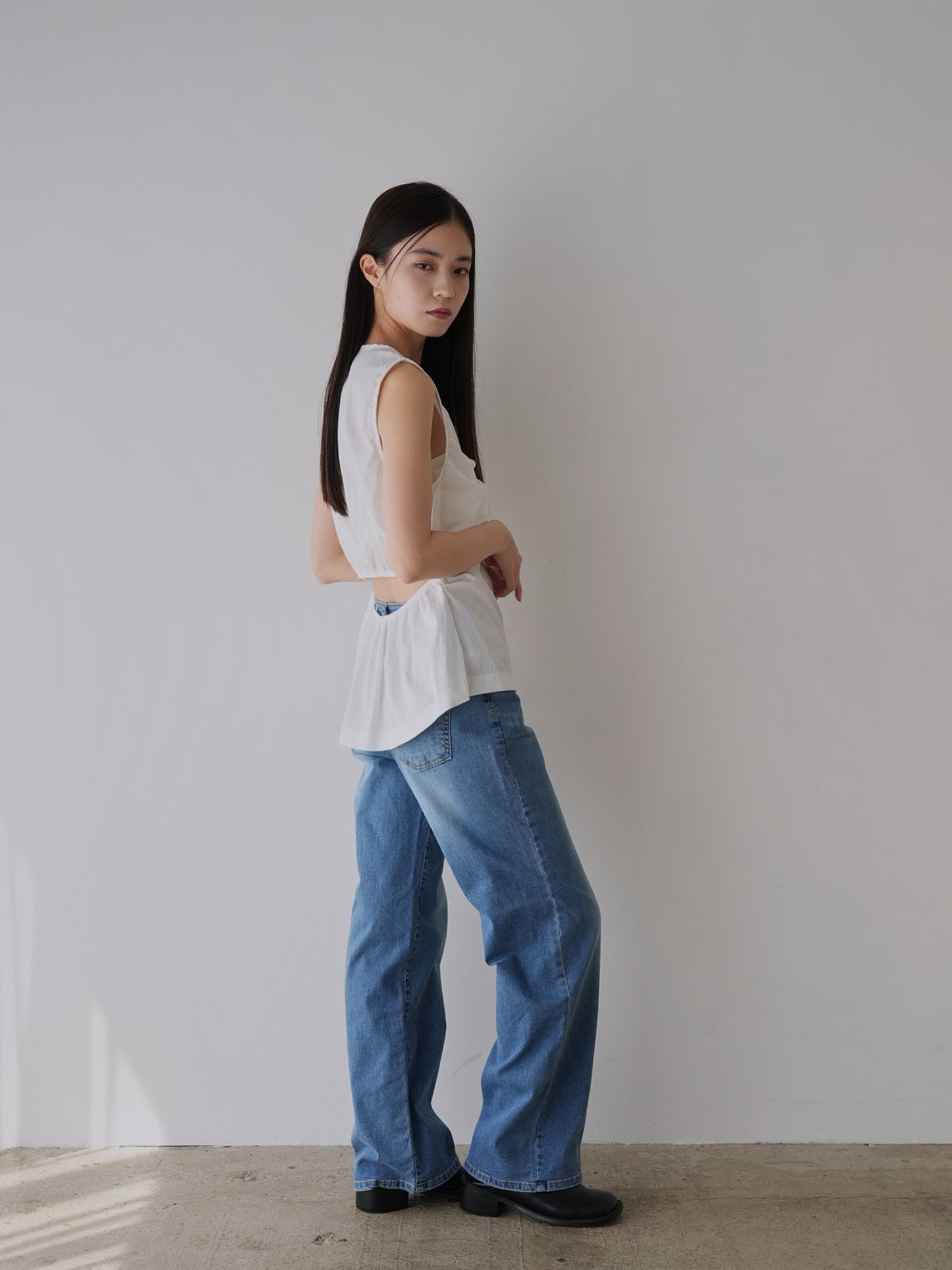 shirring sleeveless