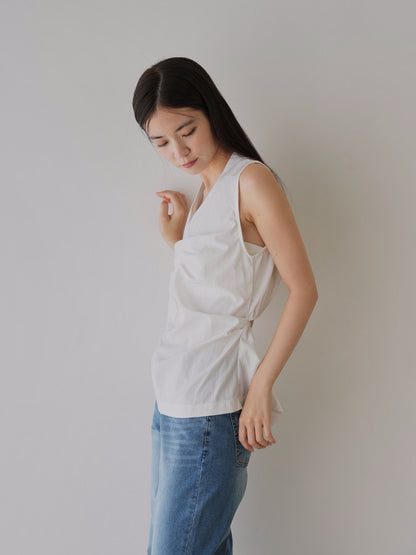 shirring sleeveless