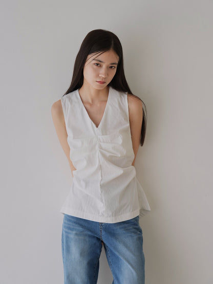 shirring sleeveless