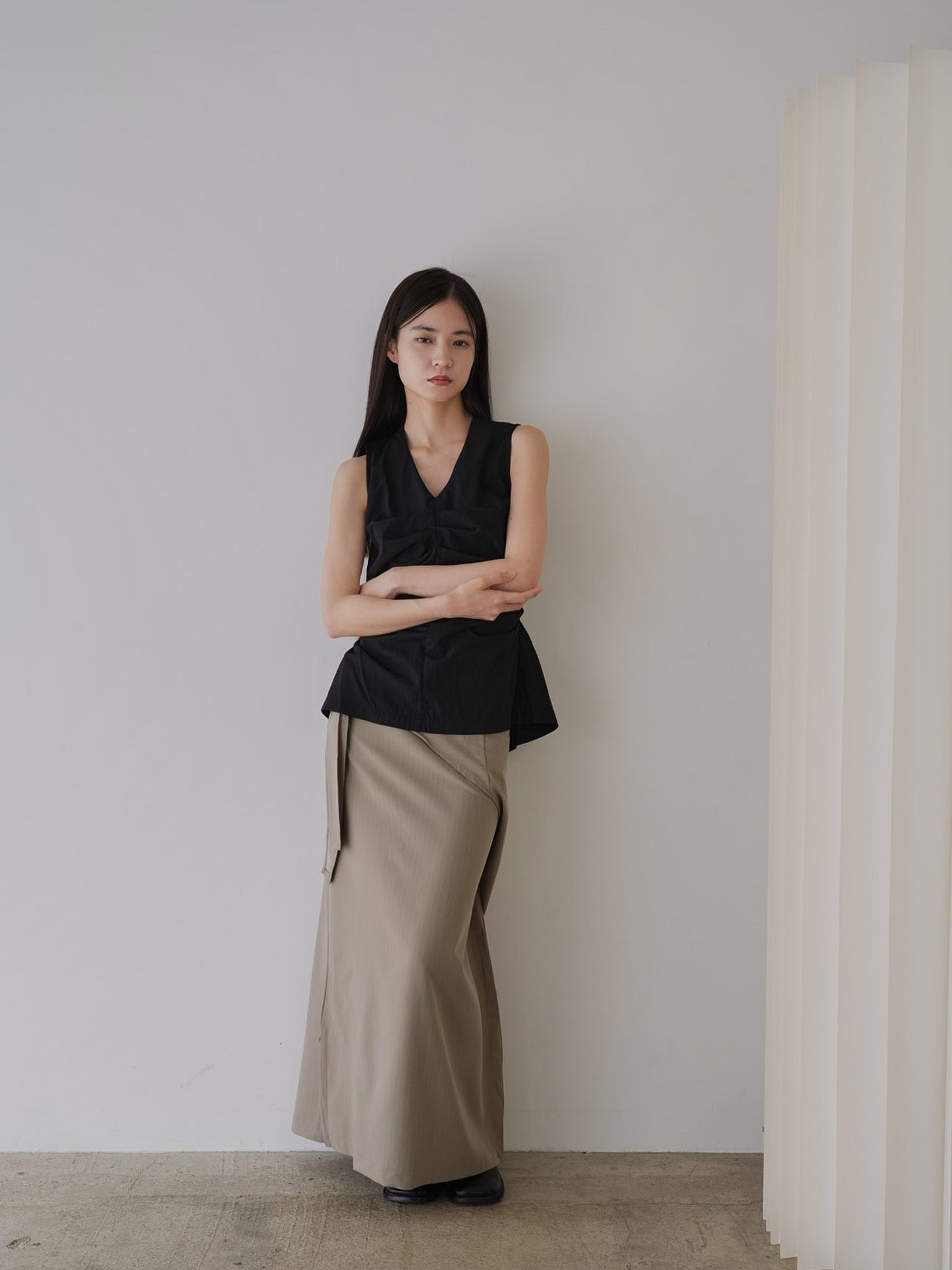 shirring sleeveless
