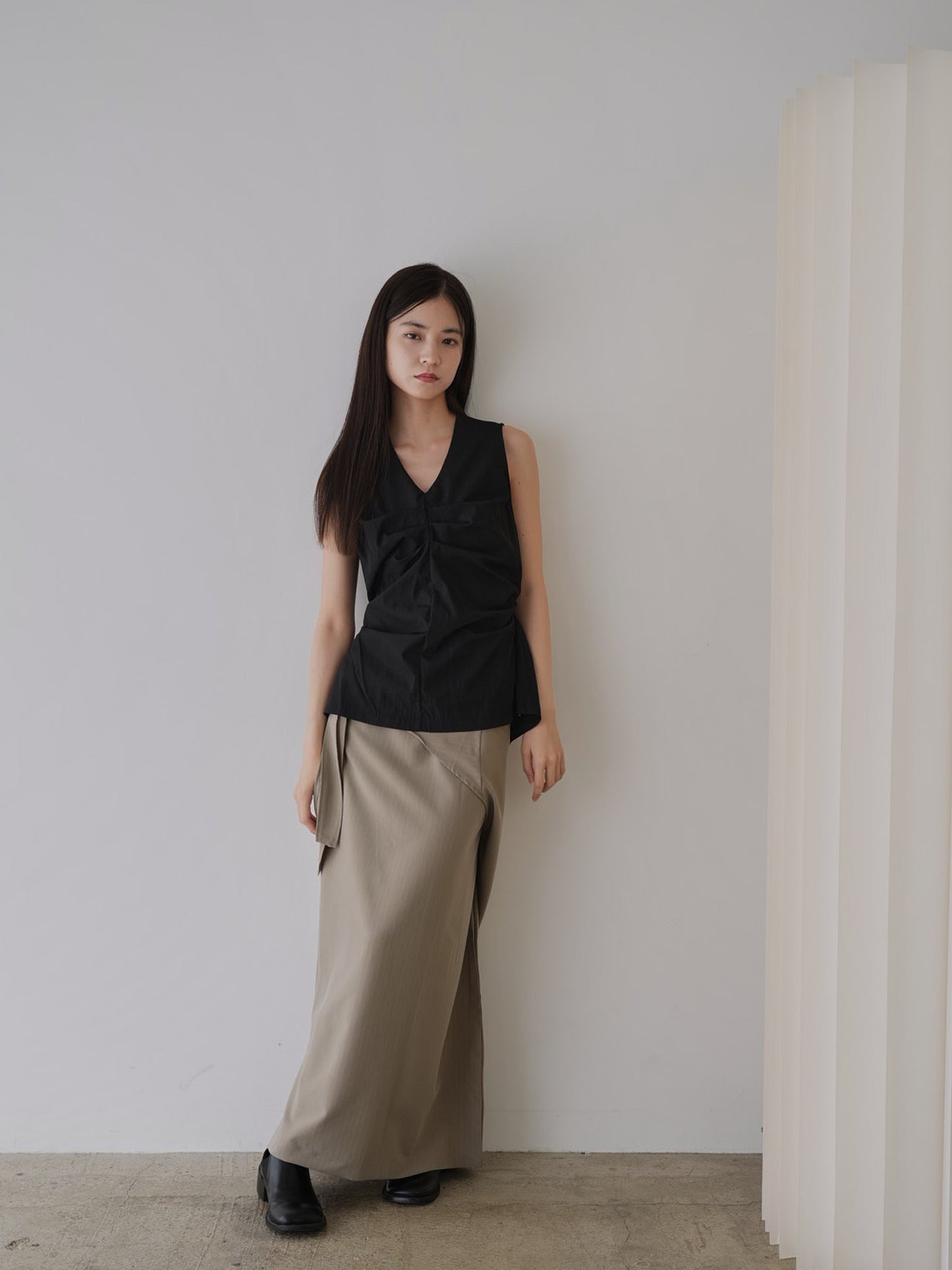 shirring sleeveless