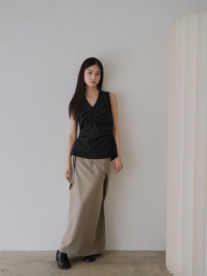 shirring sleeveless