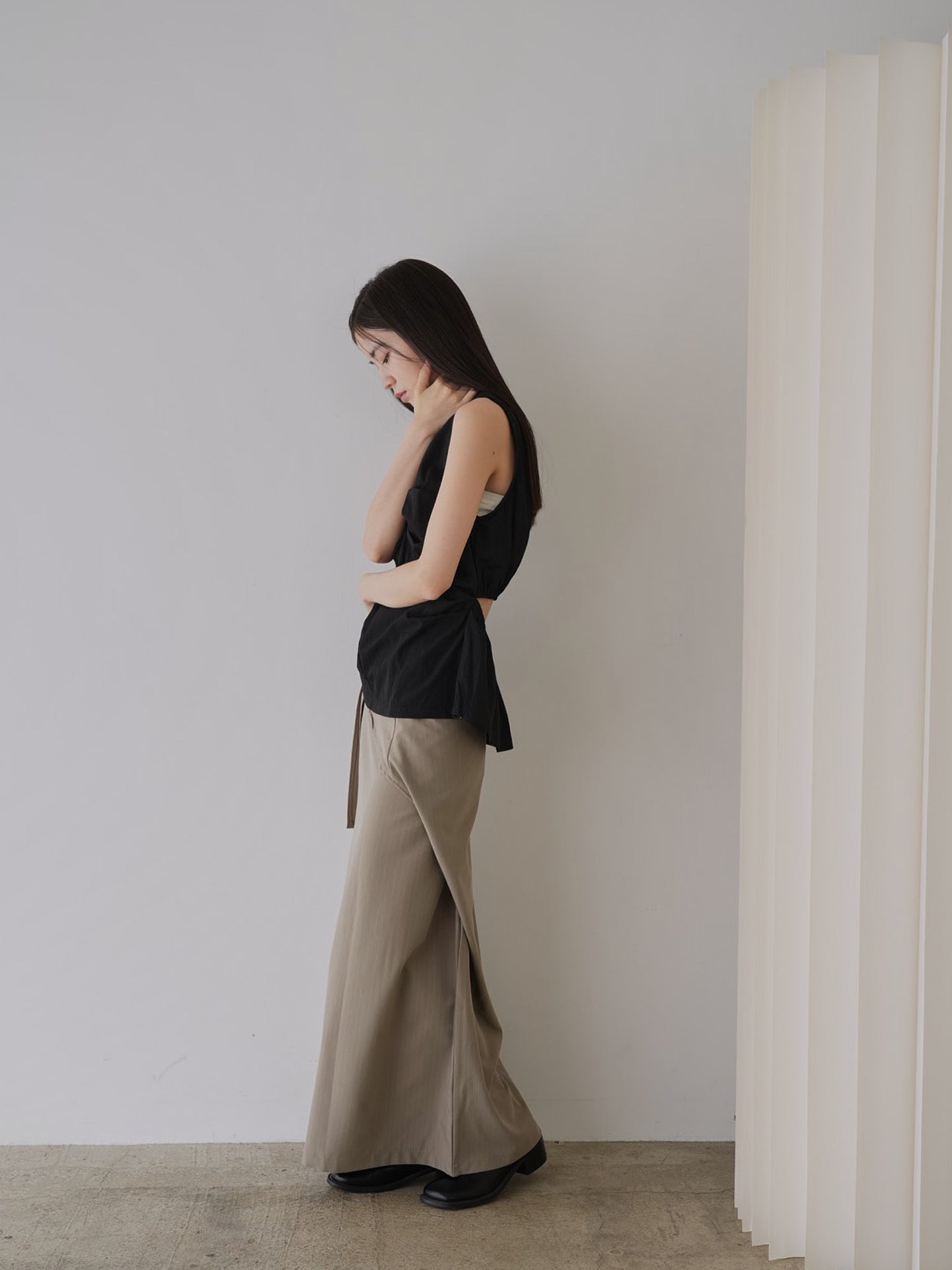 shirring sleeveless