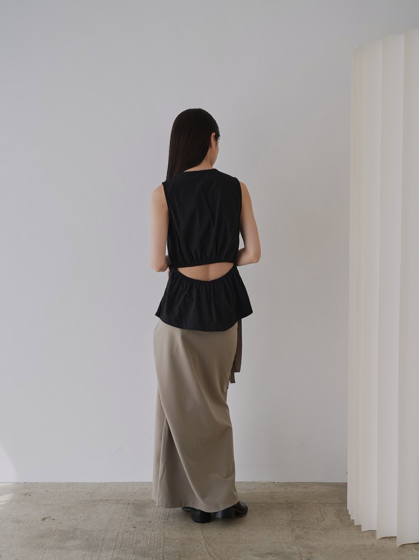 shirring sleeveless