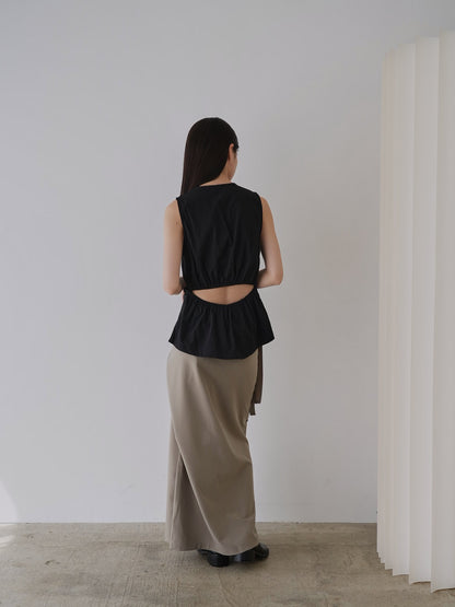 shirring sleeveless