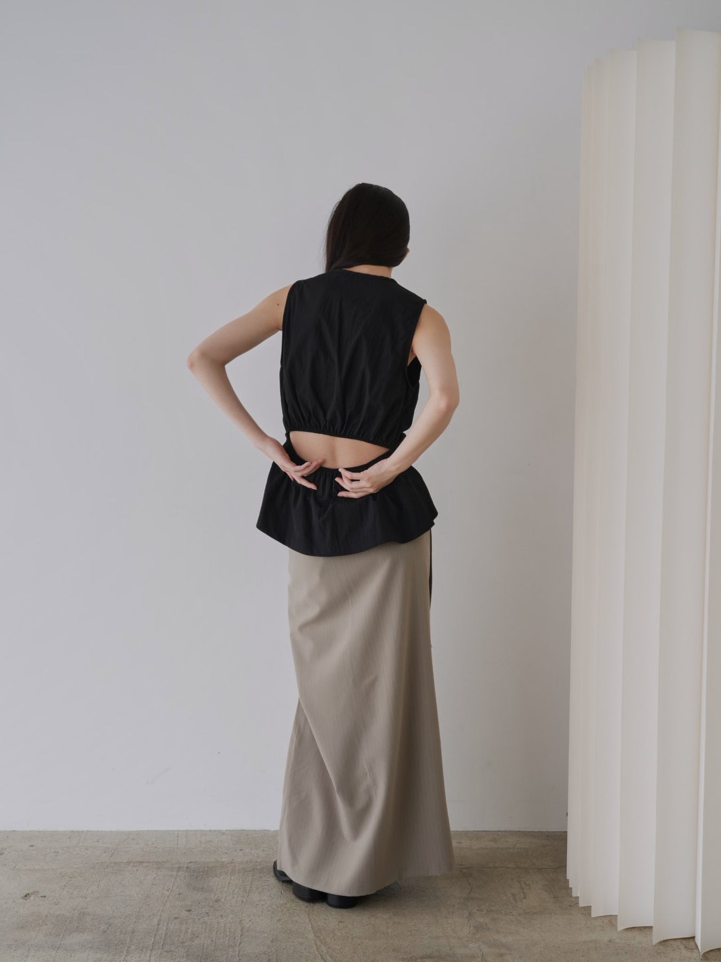 shirring sleeveless