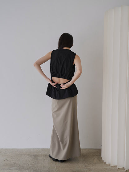shirring sleeveless