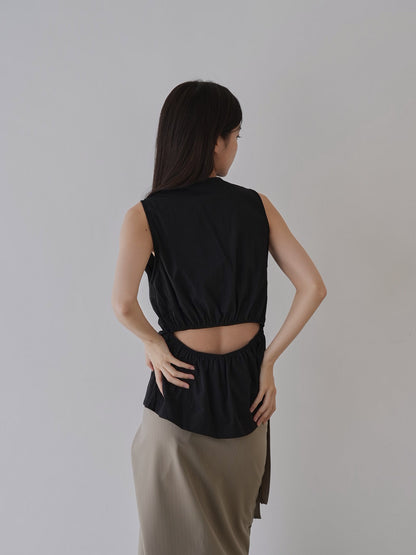 shirring sleeveless