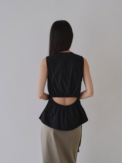 shirring sleeveless