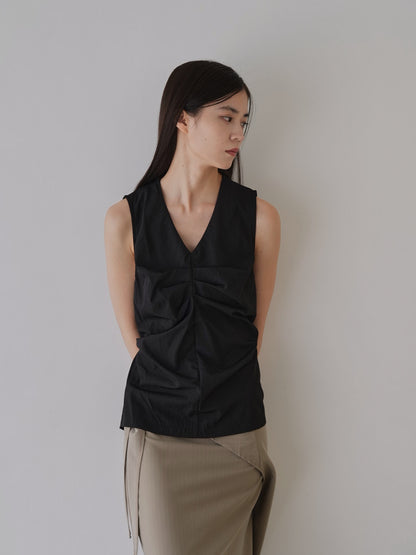 shirring sleeveless