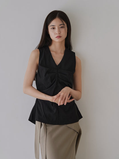 shirring sleeveless