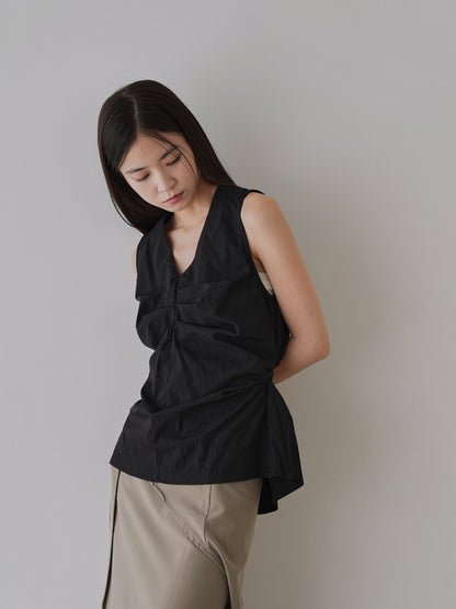 shirring sleeveless