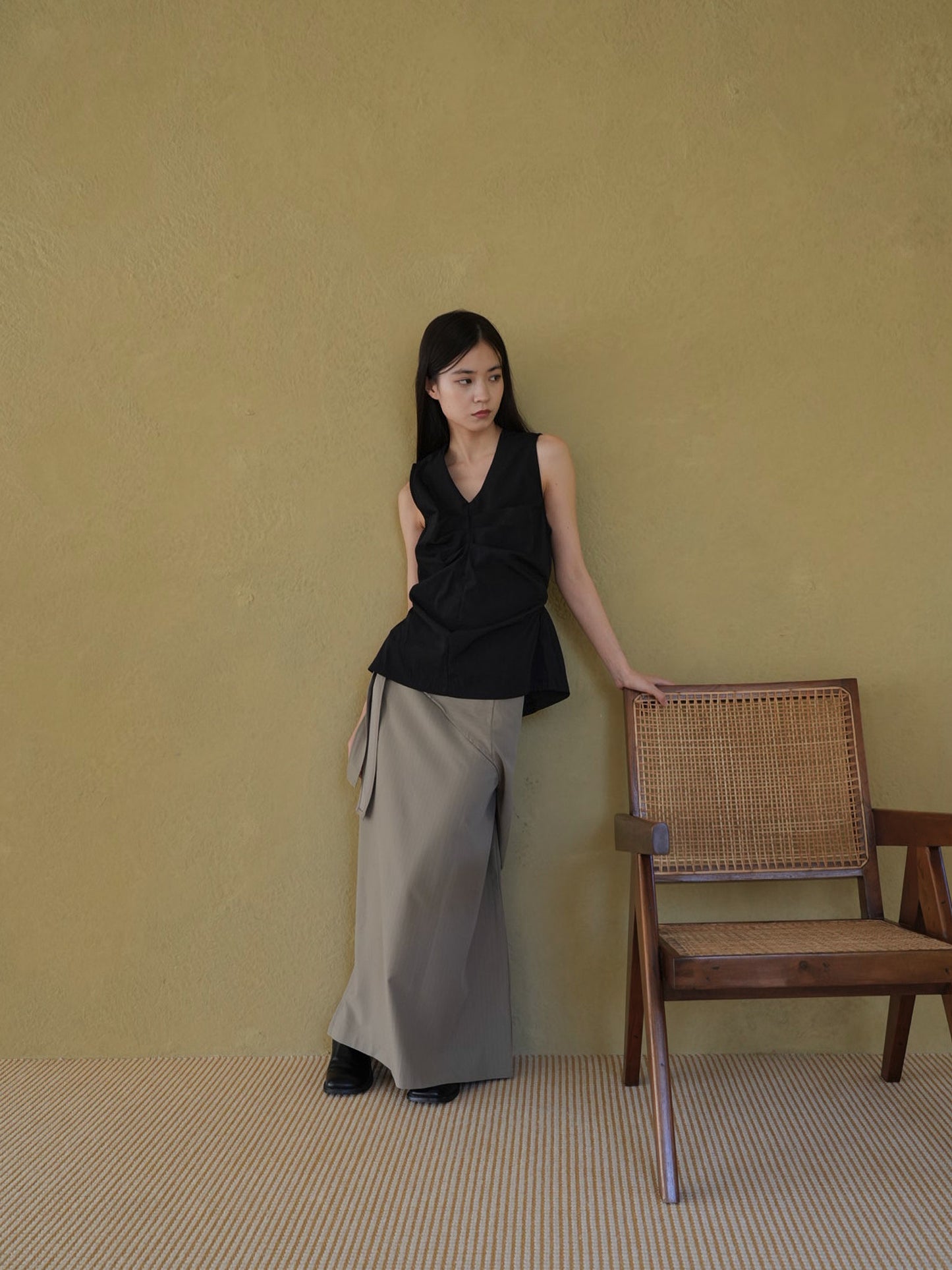 shirring sleeveless