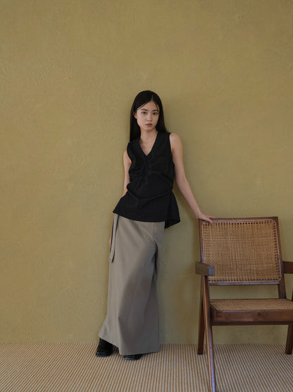 shirring sleeveless
