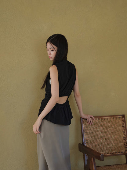 shirring sleeveless
