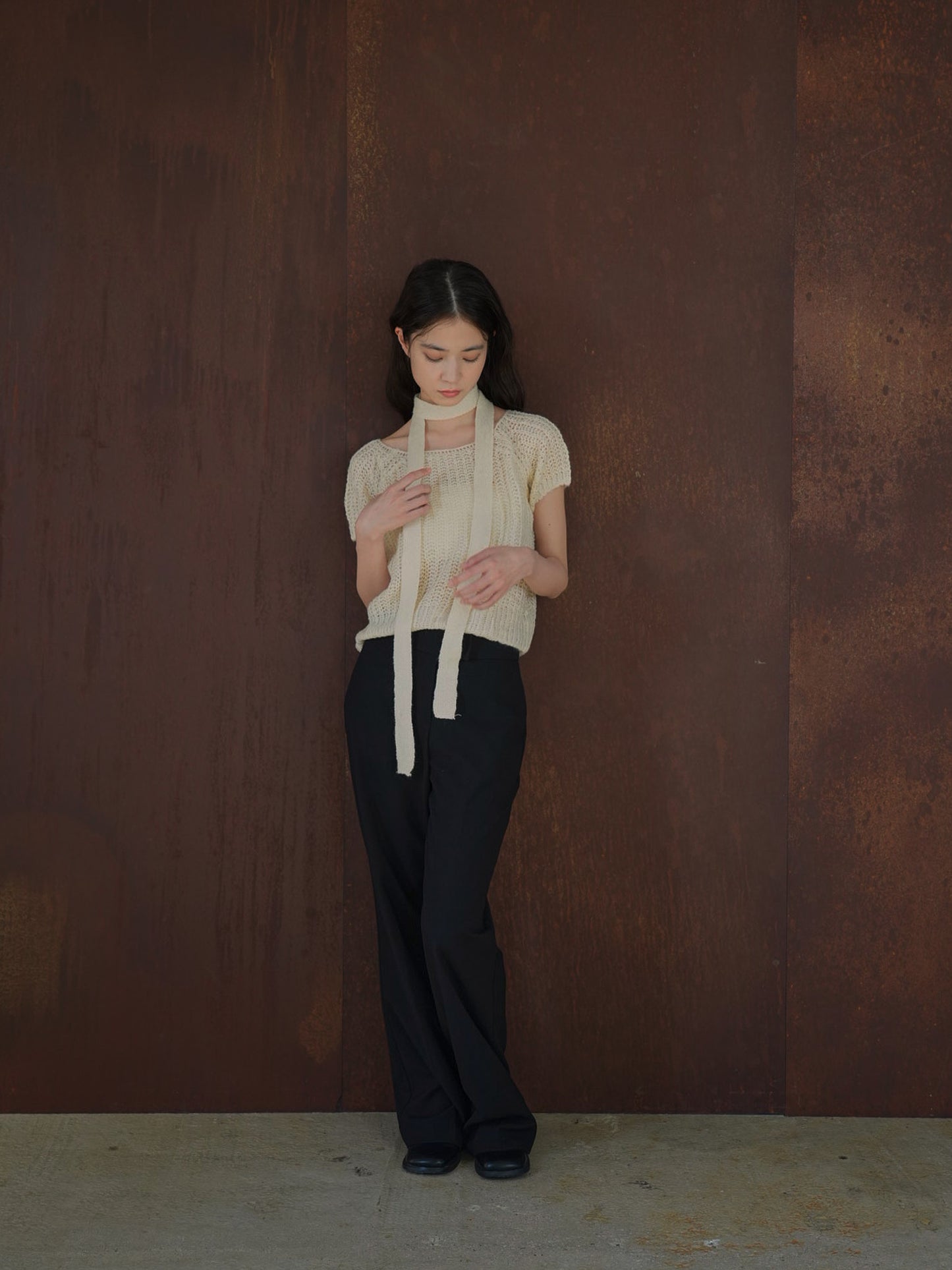 mohair knit tie tops