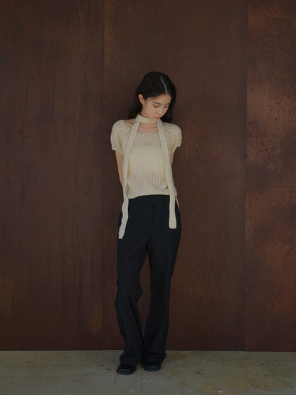 mohair knit tie tops