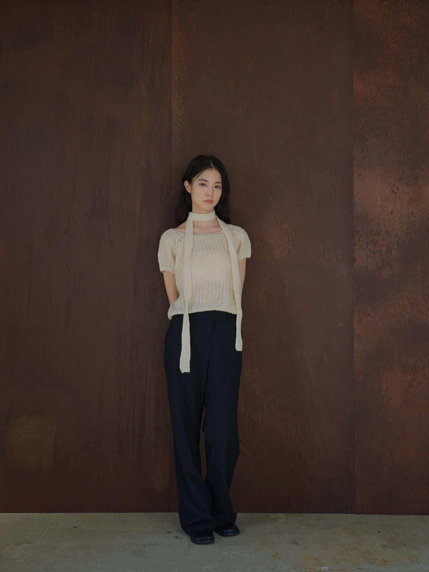 mohair knit tie tops