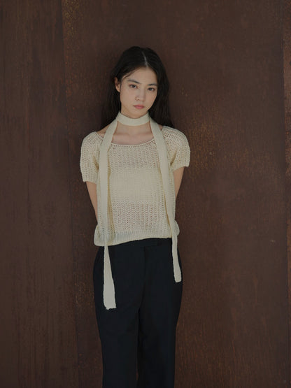 mohair knit tie tops