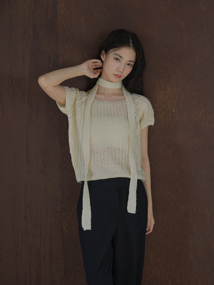 mohair knit tie tops