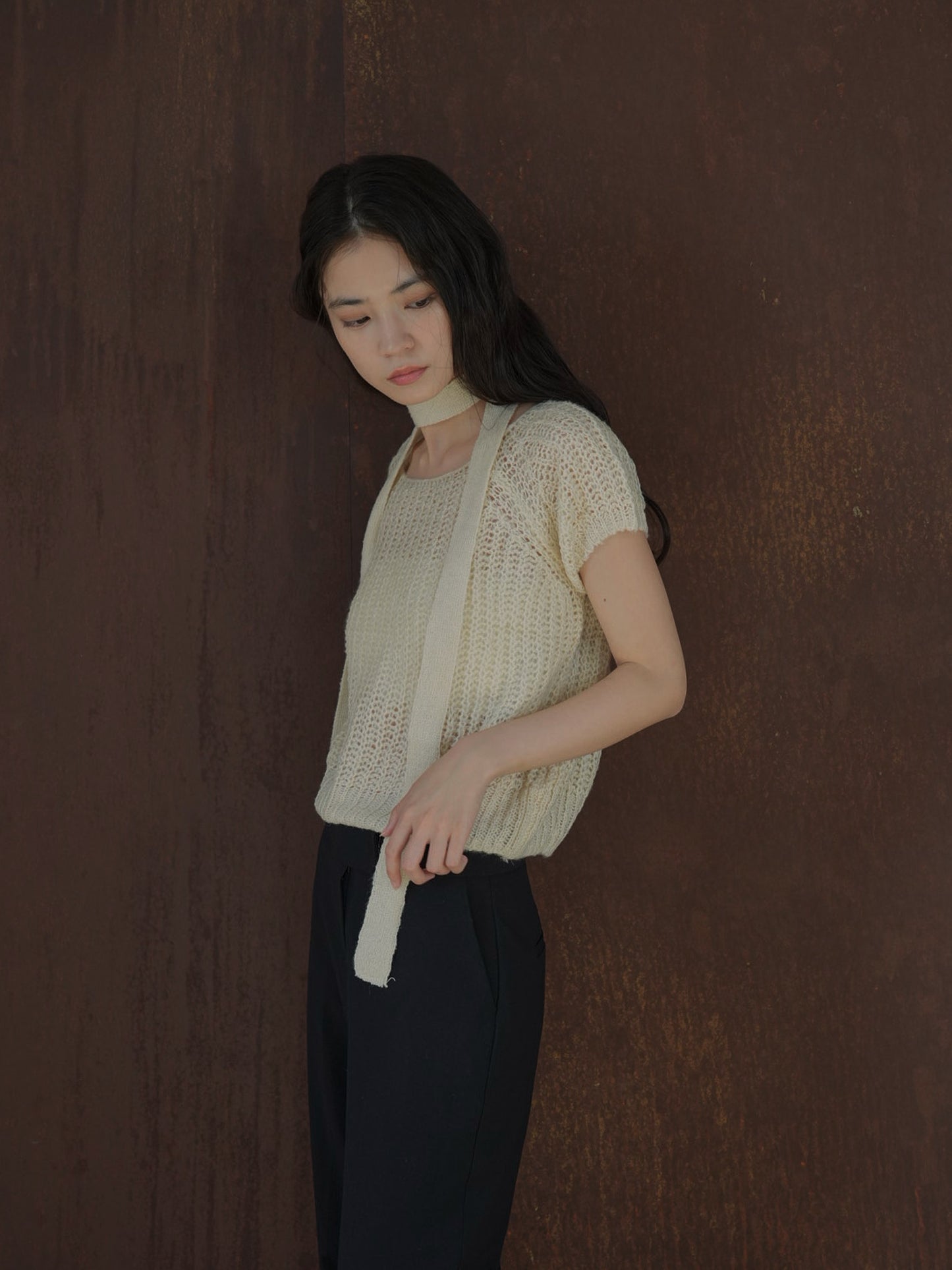 mohair knit tie tops