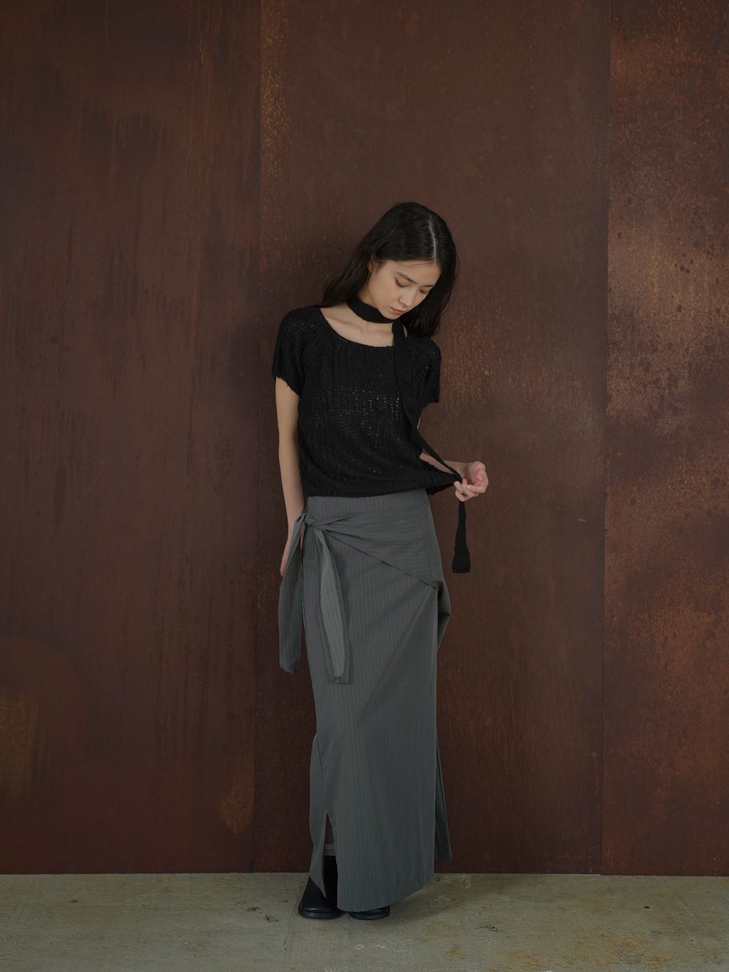 mohair knit tie tops