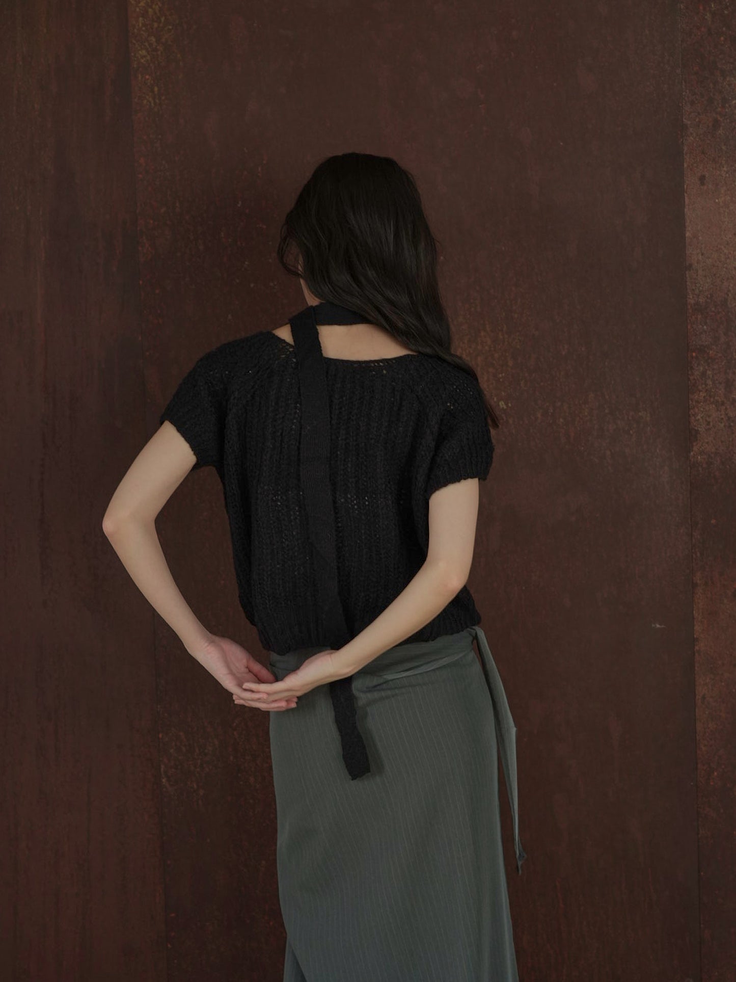 mohair knit tie tops