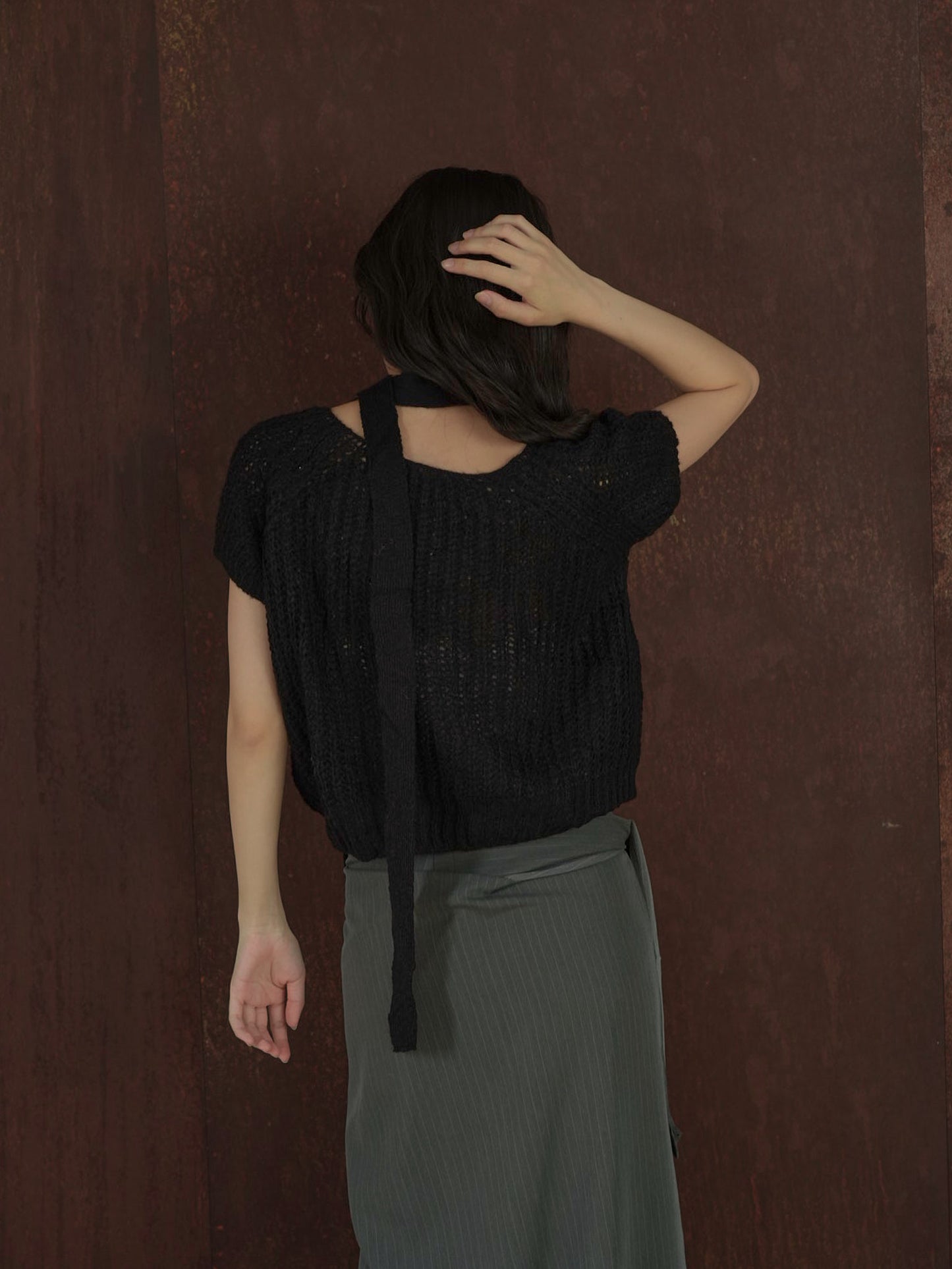 mohair knit tie tops