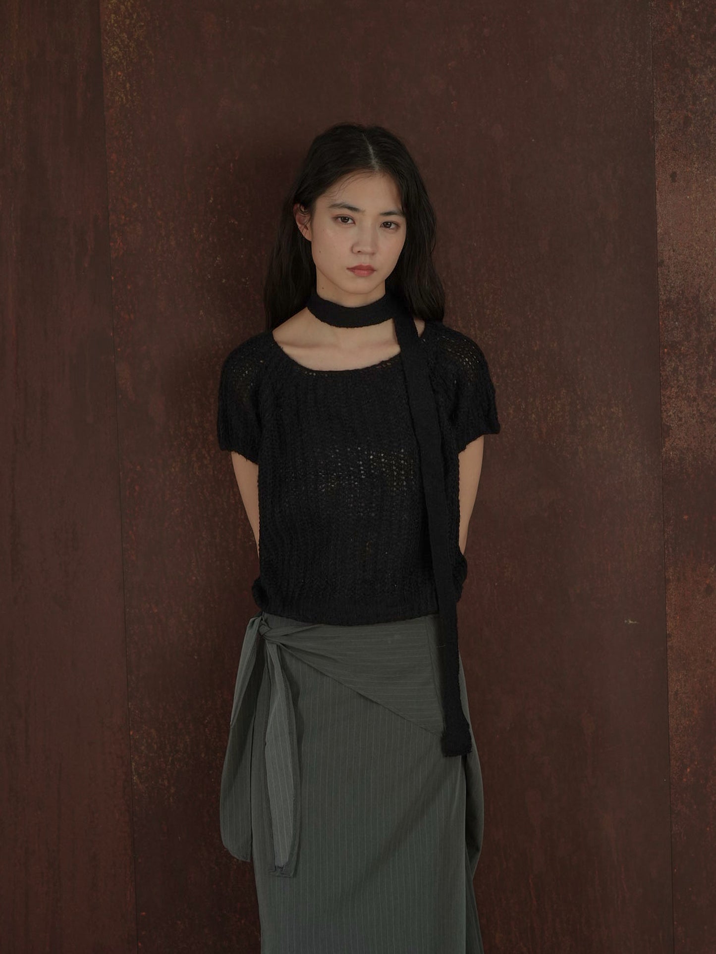 mohair knit tie tops