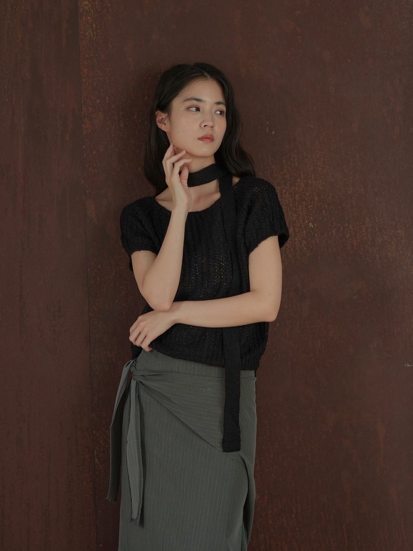 mohair knit tie tops